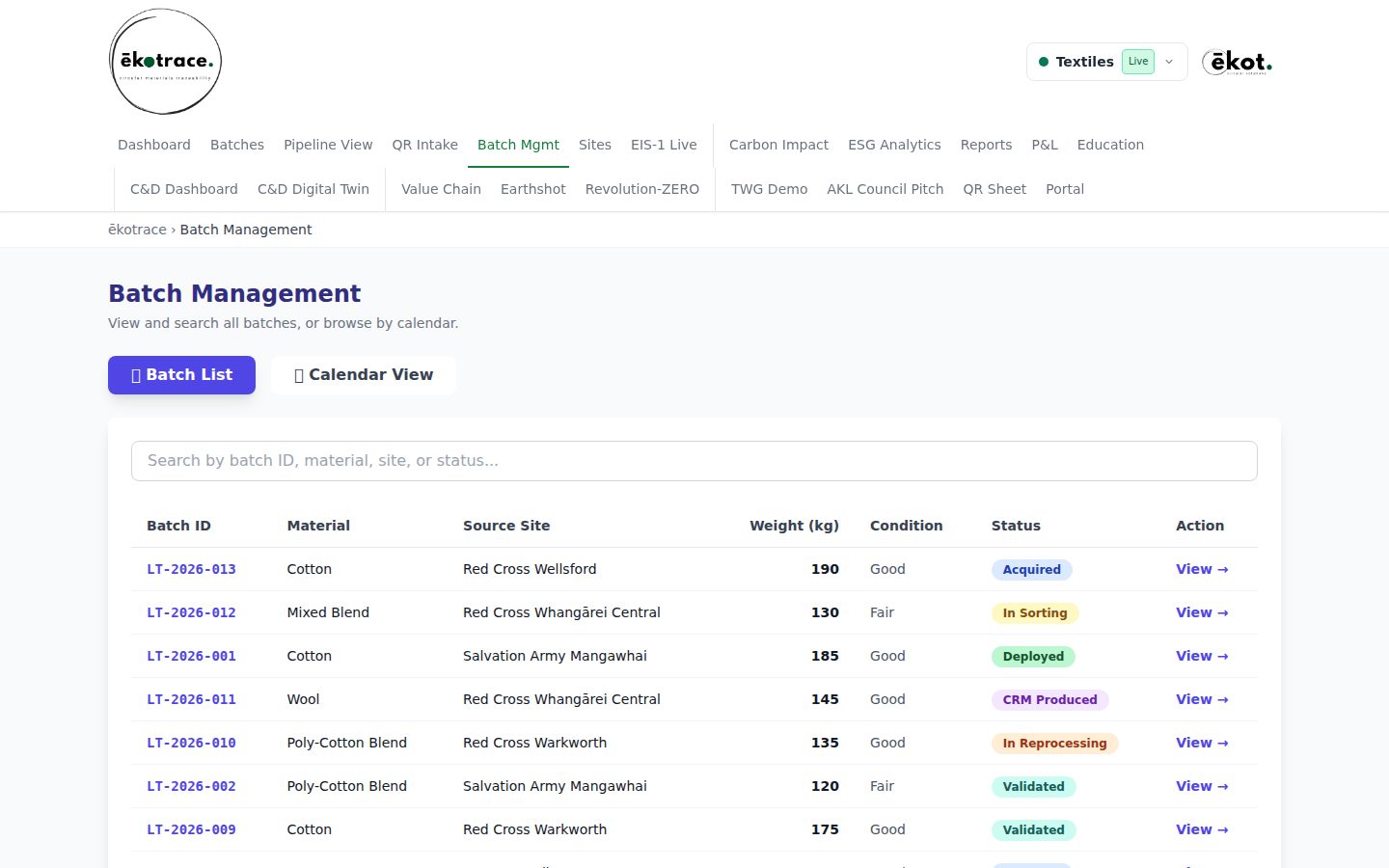 Batch Management — preview